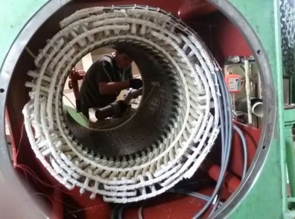 Rewinding HV bow thruster on board cruise ship
