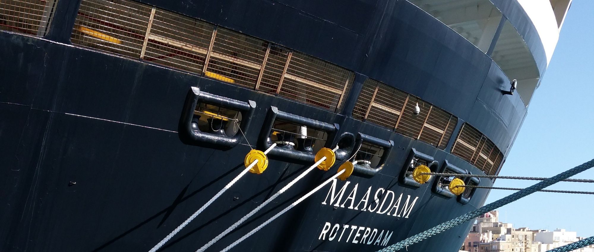 cruise ship's bow line snaps during mediterranean cruise